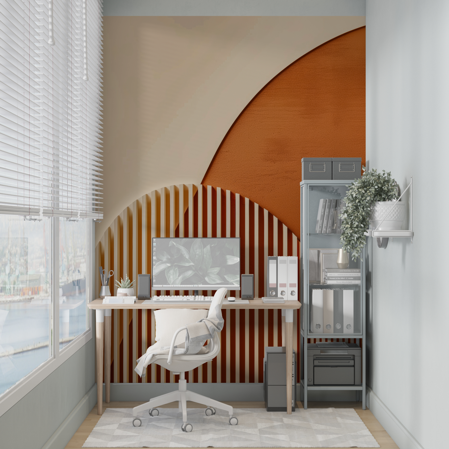 Orange Geometrische Tapete | Wandbilder Tapete