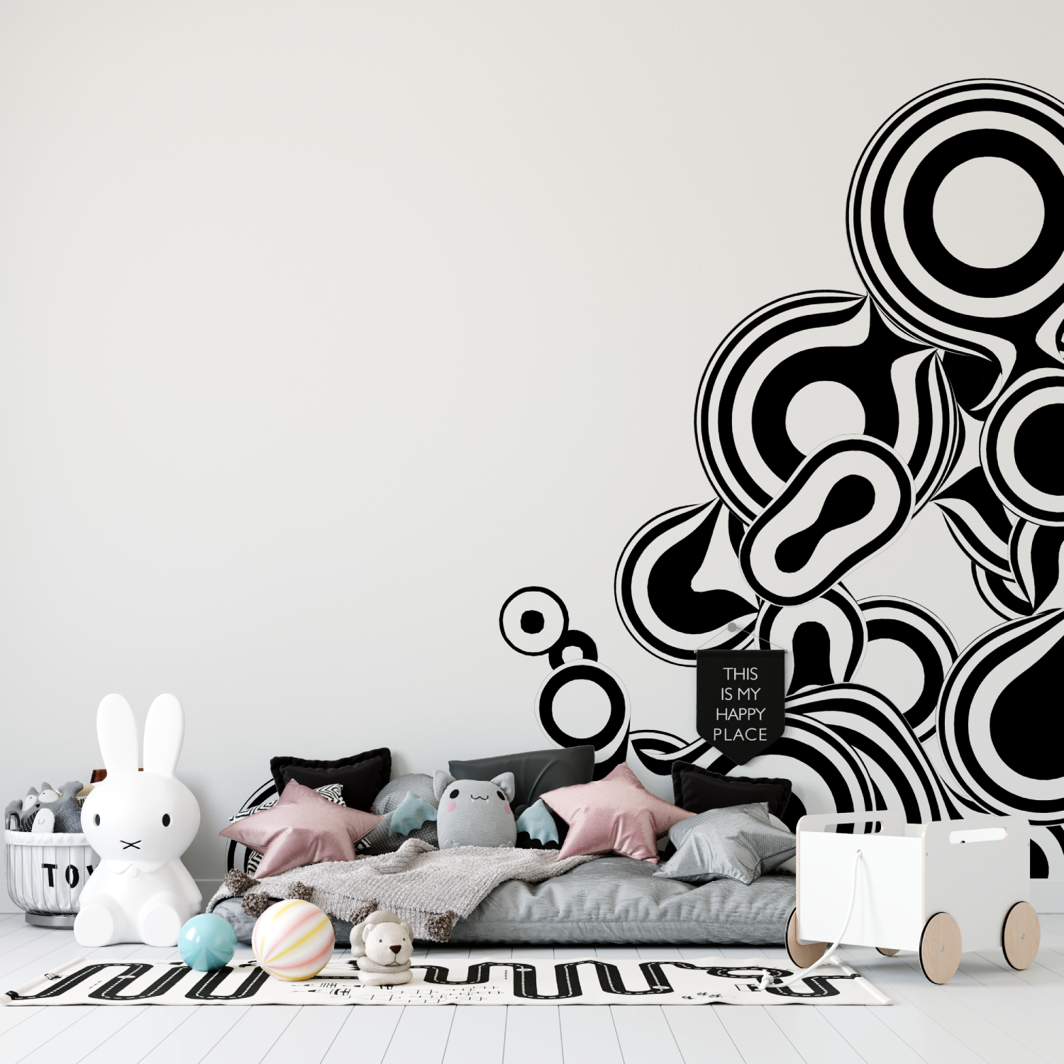 Minimalist Black and White Teen Wallpaper | Murals Wallpaper