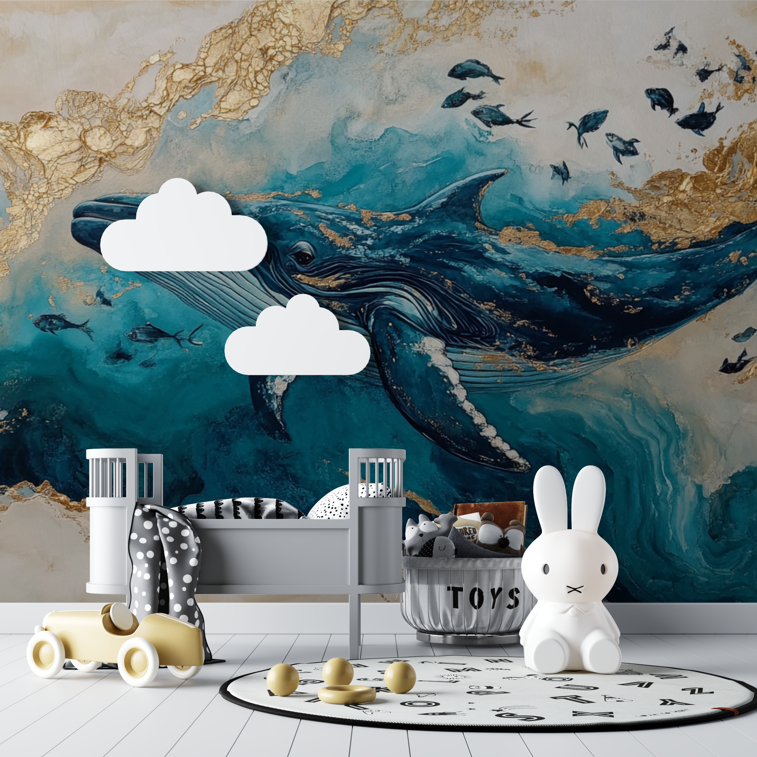 Whale and Island Wallpaper | Murals Wallpaper