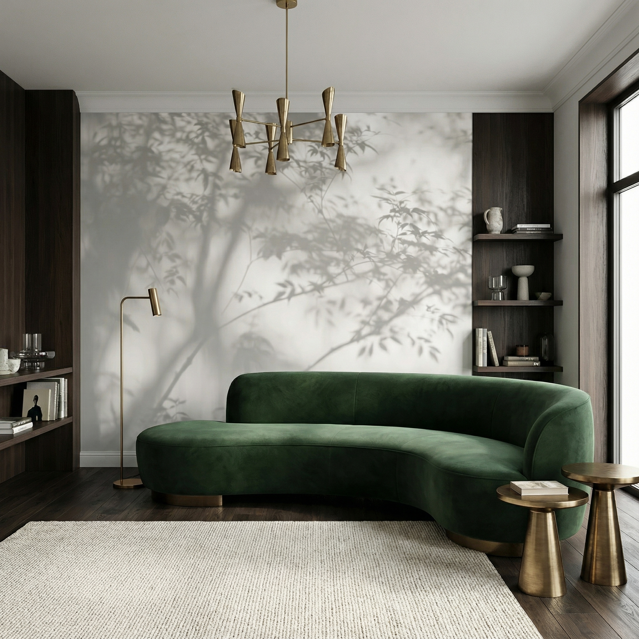 Soft Blurred Botanical Shadows Mural Wallpaper