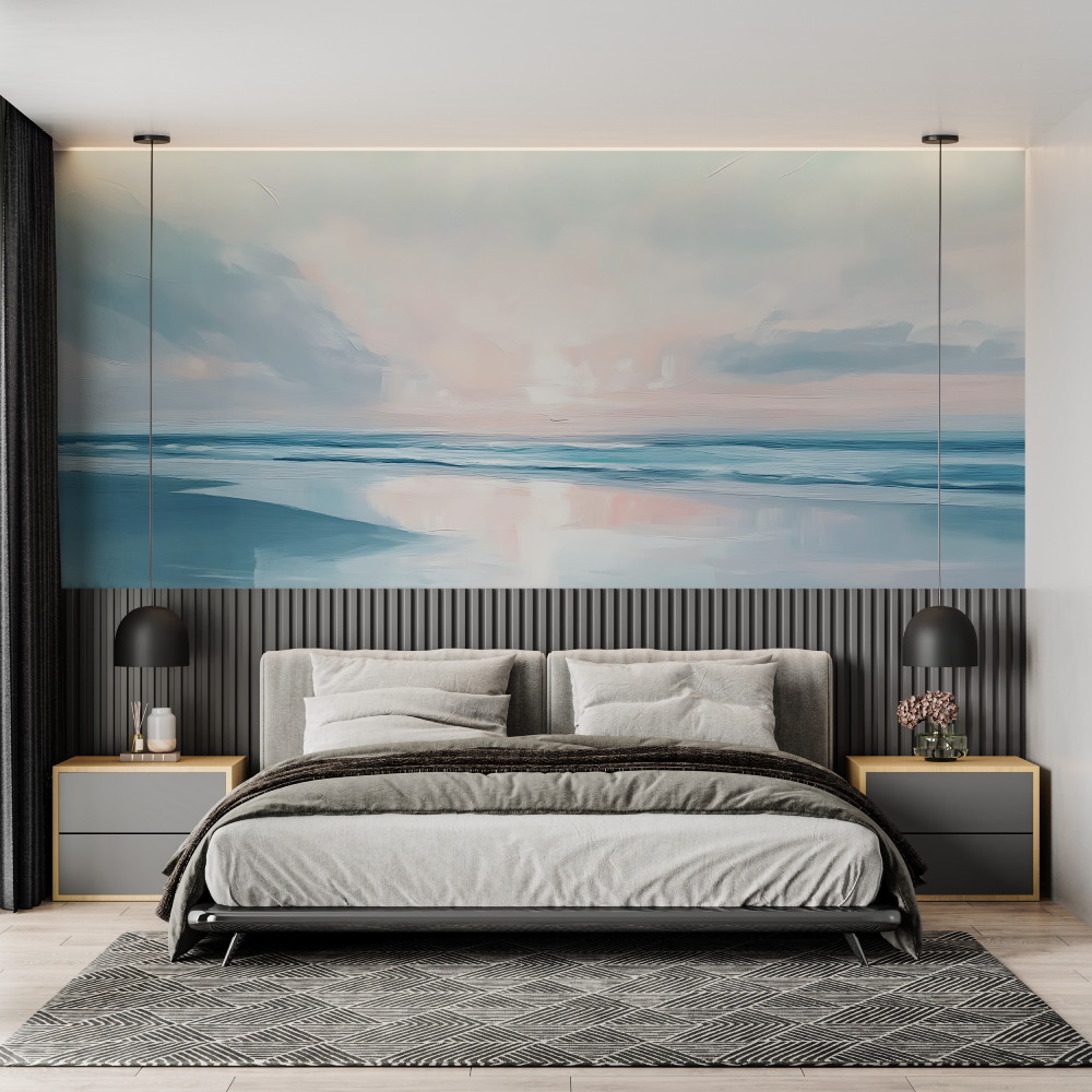 Watercolor Ocean Trompe L'Oeil Wallpaper | Murals Wallpaper