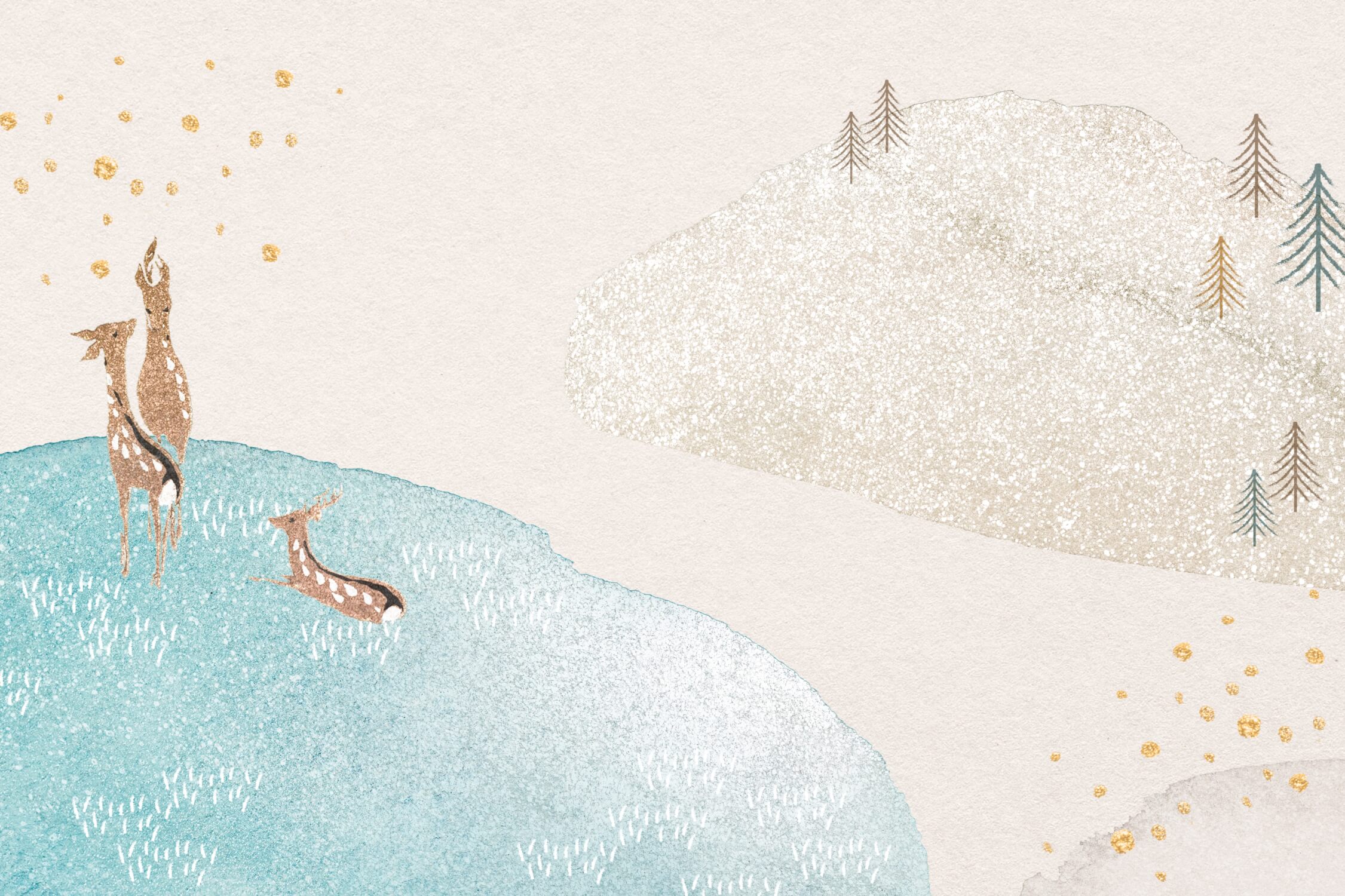 Watercolor Deer Wallpaper | Murals Wallpaper