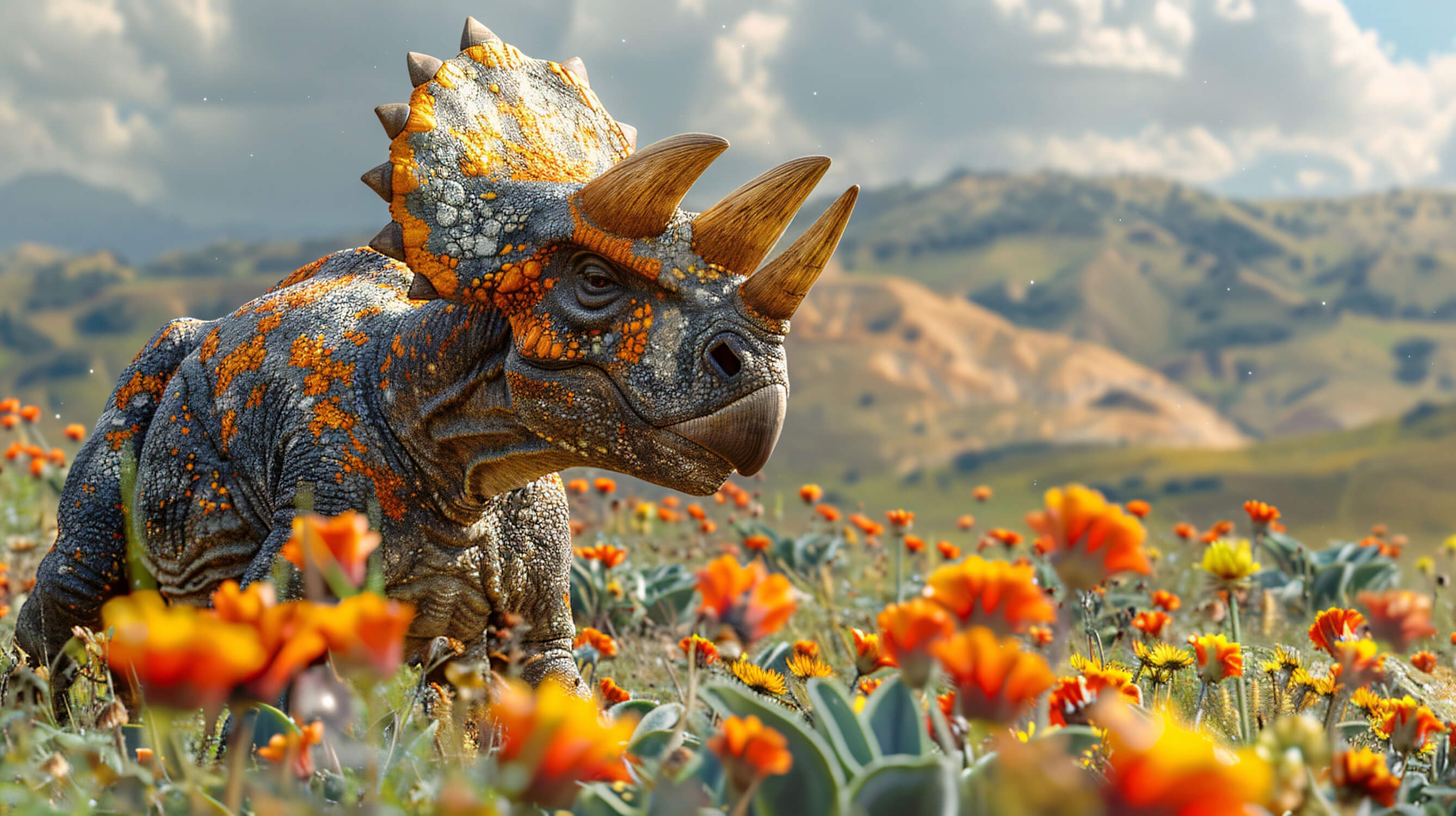 Orange Dinosaur Wallpaper | Murals Wallpaper