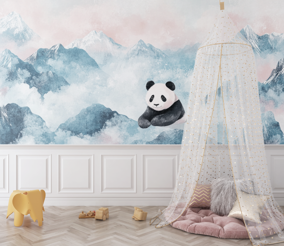 Panda and Soft Mountains Wallpaper | Murals Wallpaper