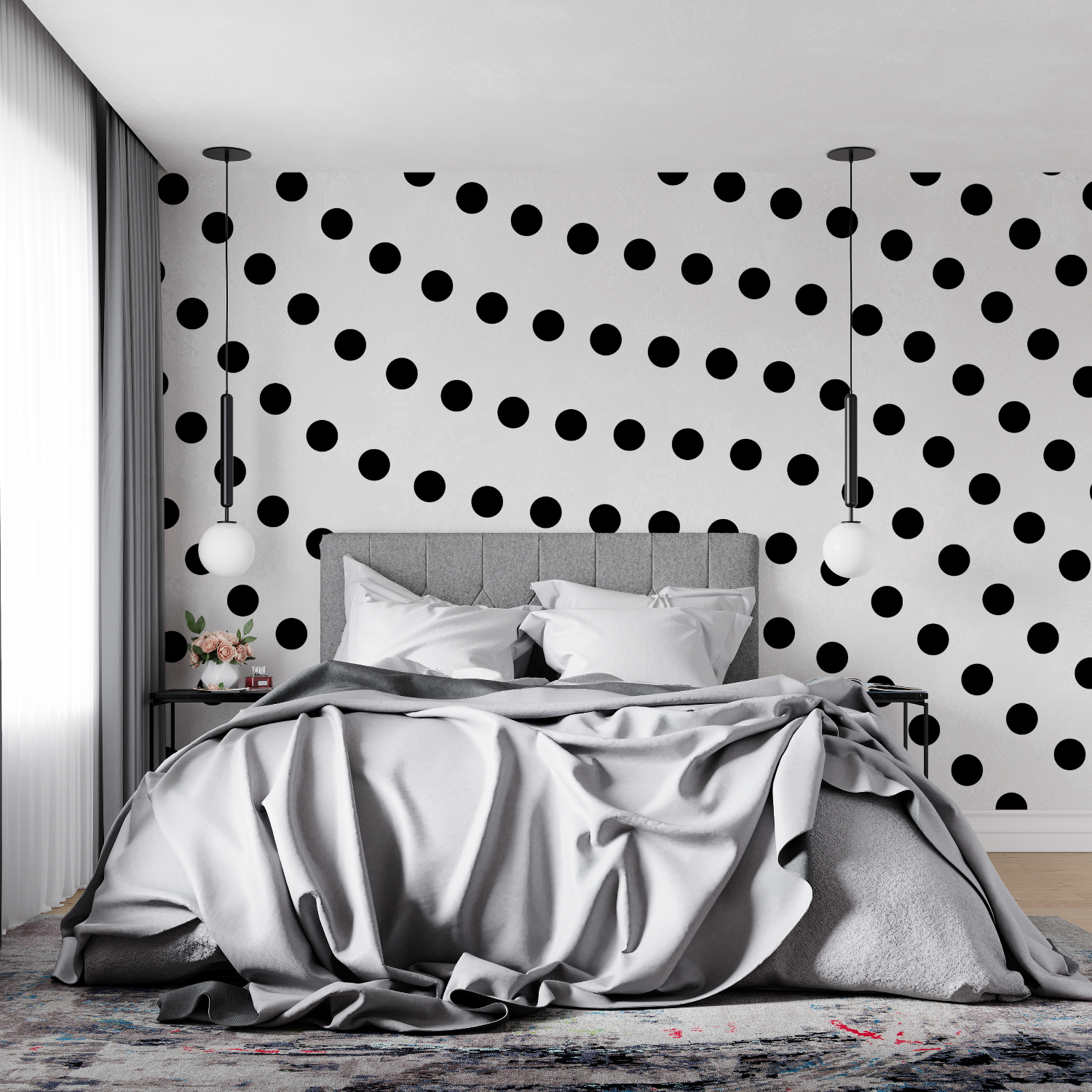 Black Polka Dot Wallpaper | Murals Wallpaper