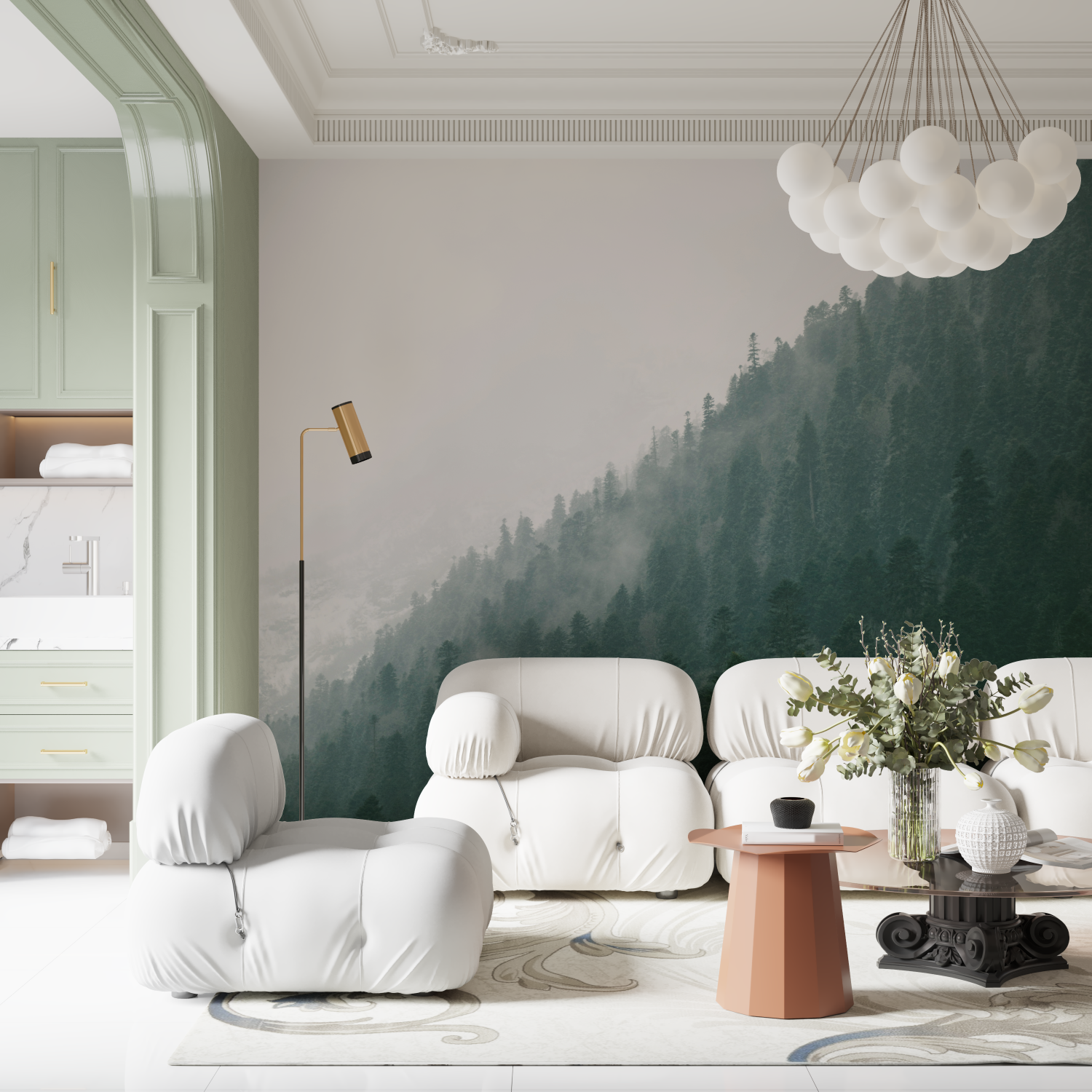 Watercolor Pine Forest Wallpaper | Murals Wallpaper