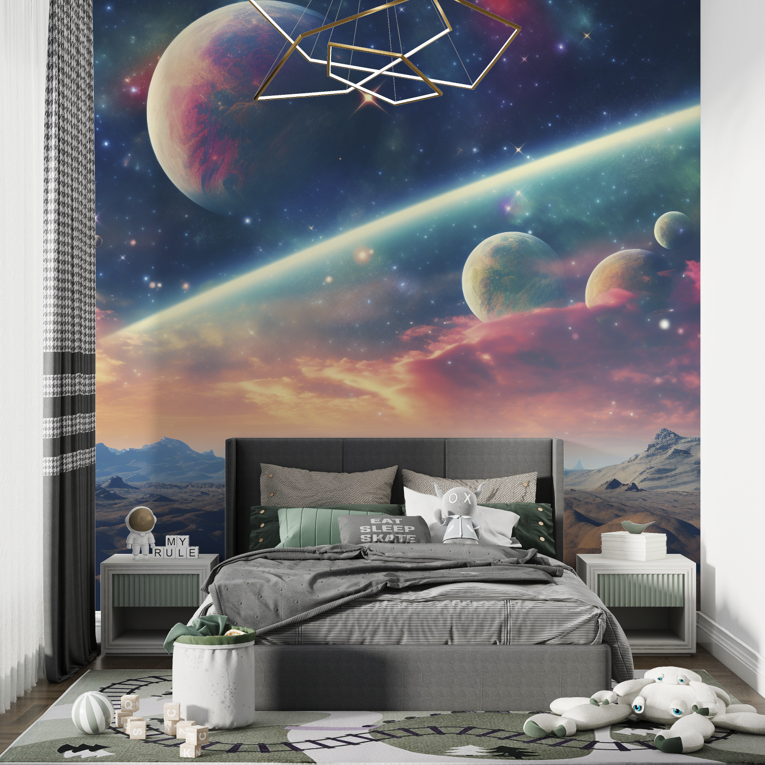 Nebula and Planets Wallpaper | Murals Wallpaper
