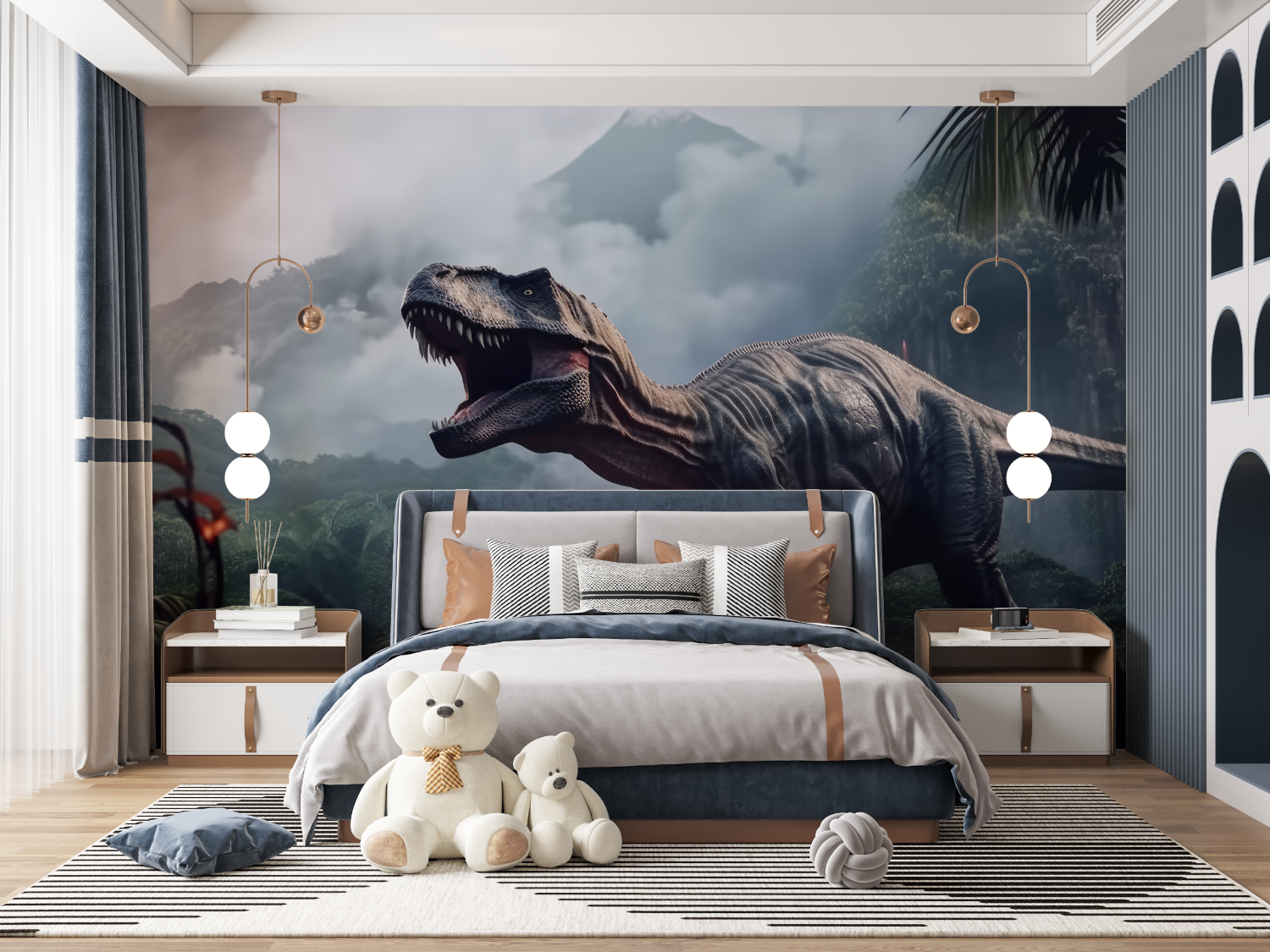 Wütende Dinosaurier-Tapete | Wandbilder