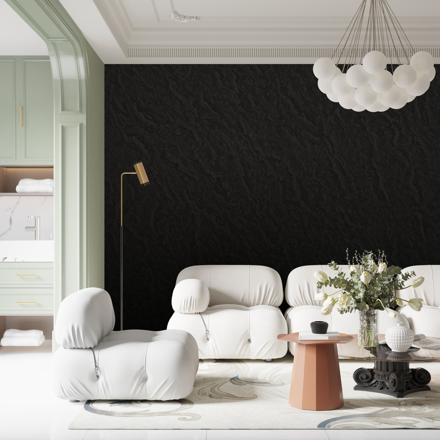 Black Leather Effect Wallpaper | Murals Wallpaper