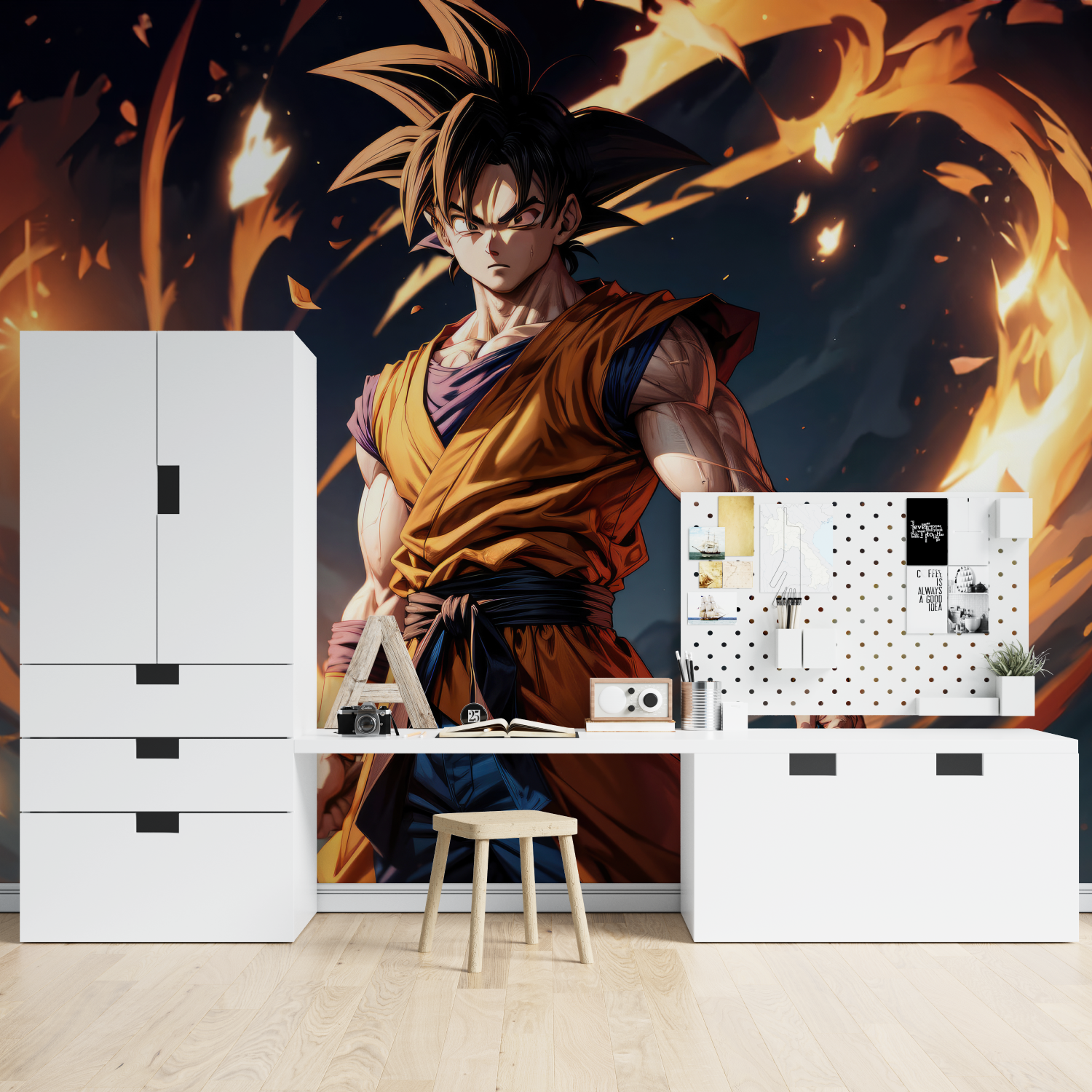 Tapeten Dbz Super Sayan – Zimmer mit Garçon-Beleuchtung