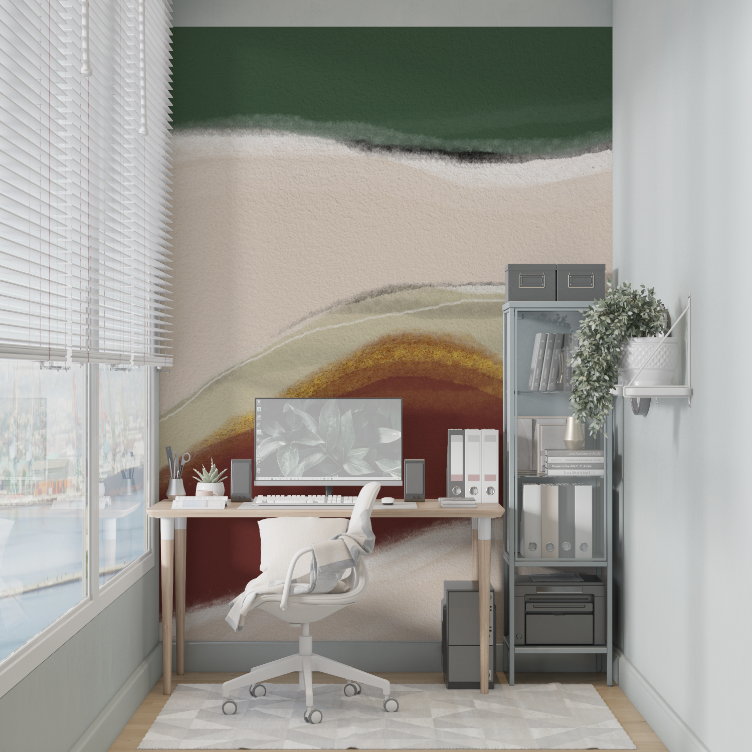 Green and Beige Wallpaper | Murals Wallpaper