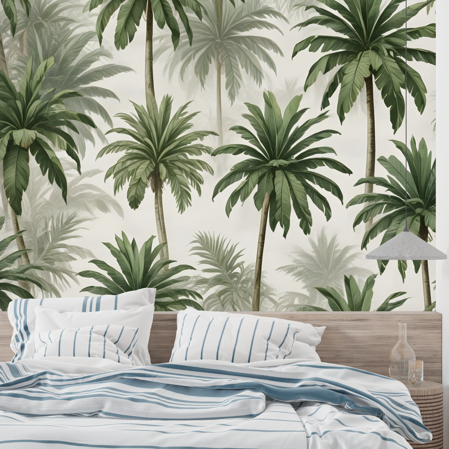 Green and White Jungle Mural Wallpaper | Murals Wallpaper