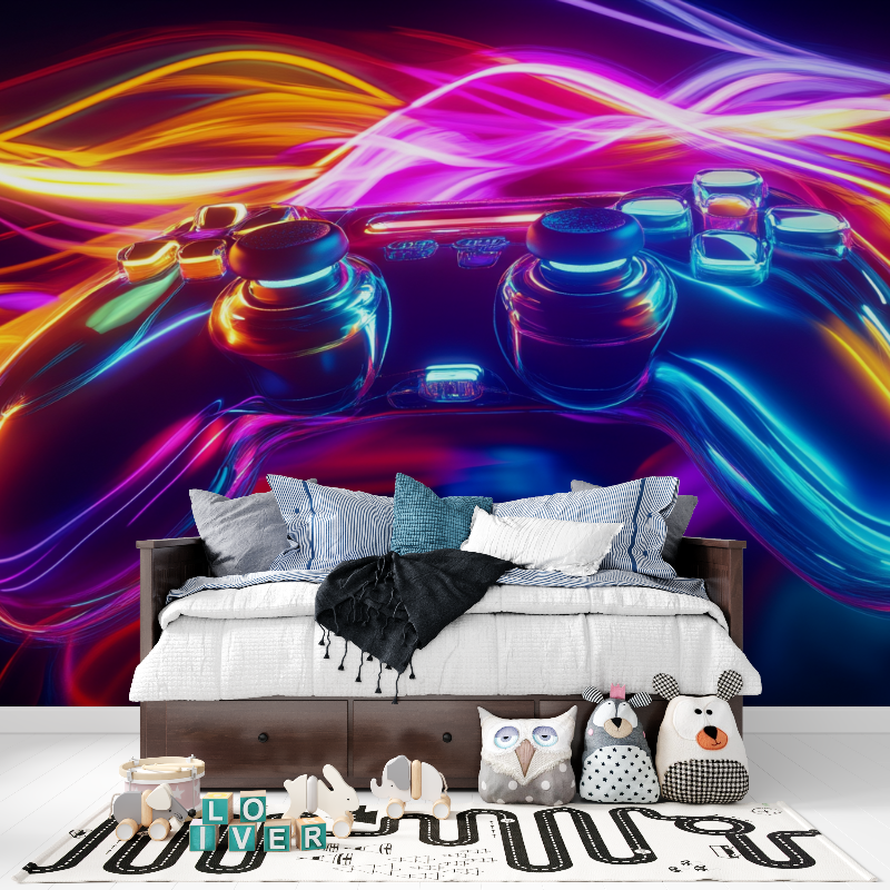 Neon Game Explosion Wallpaper | Murals Wallpaper