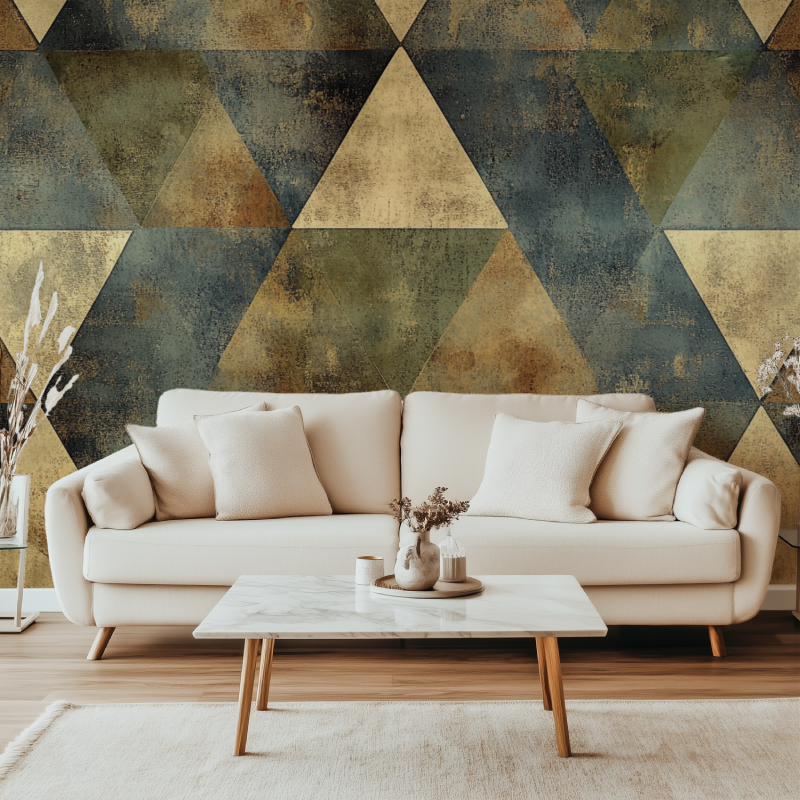 Vintage 3D Triangle Wallpaper | Murals Wallpaper