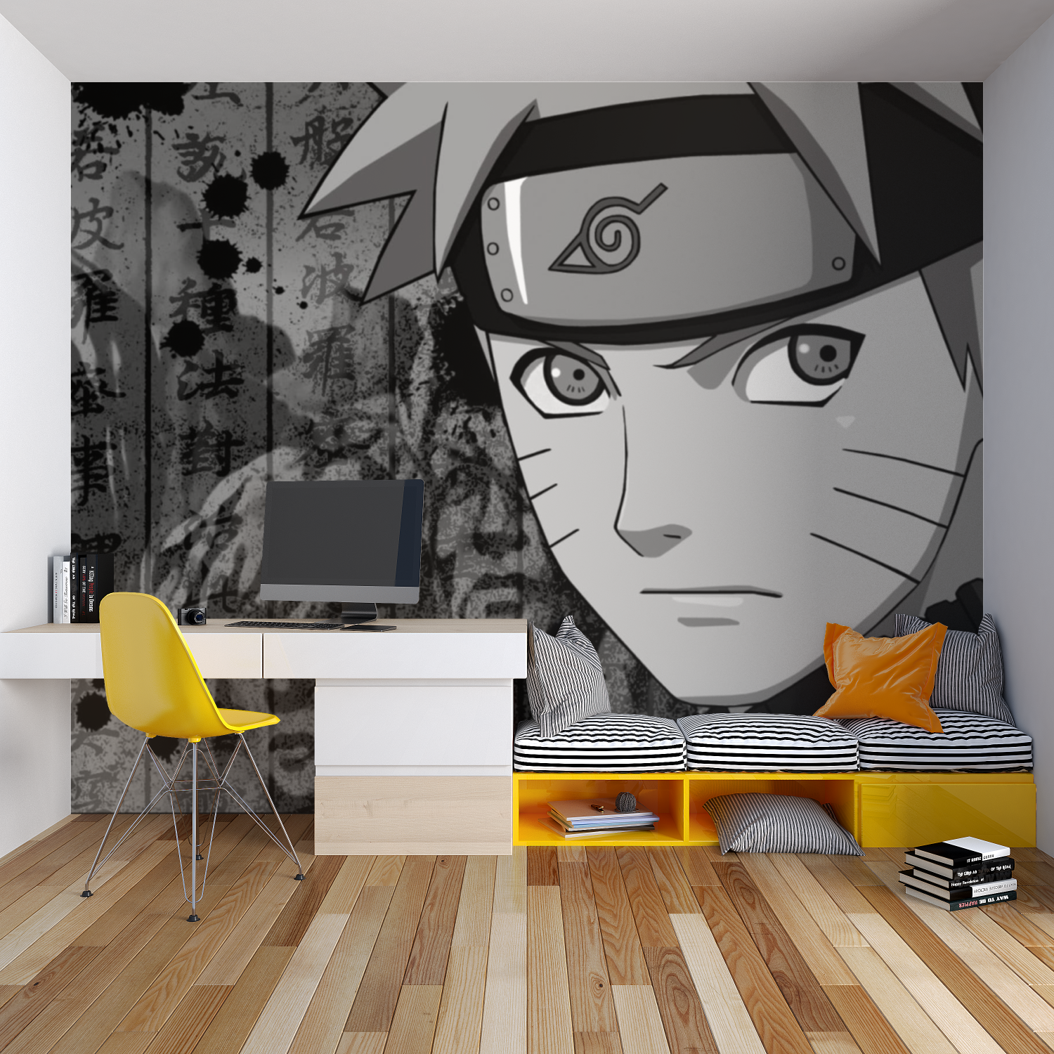Naruto Black and White Wallpaper | Murals Wallpaper