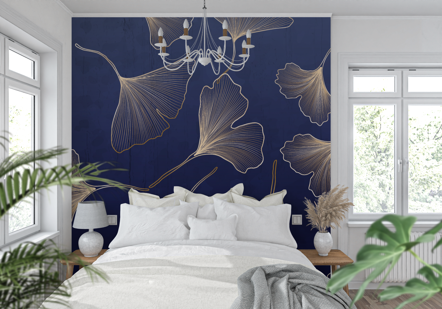 Blue Ginkgo Wallpaper | Murals Wallpaper