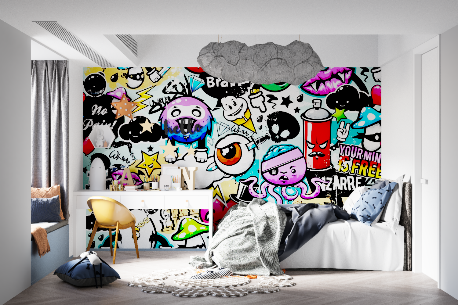 Graffiti Mural Wallpaper Kids
