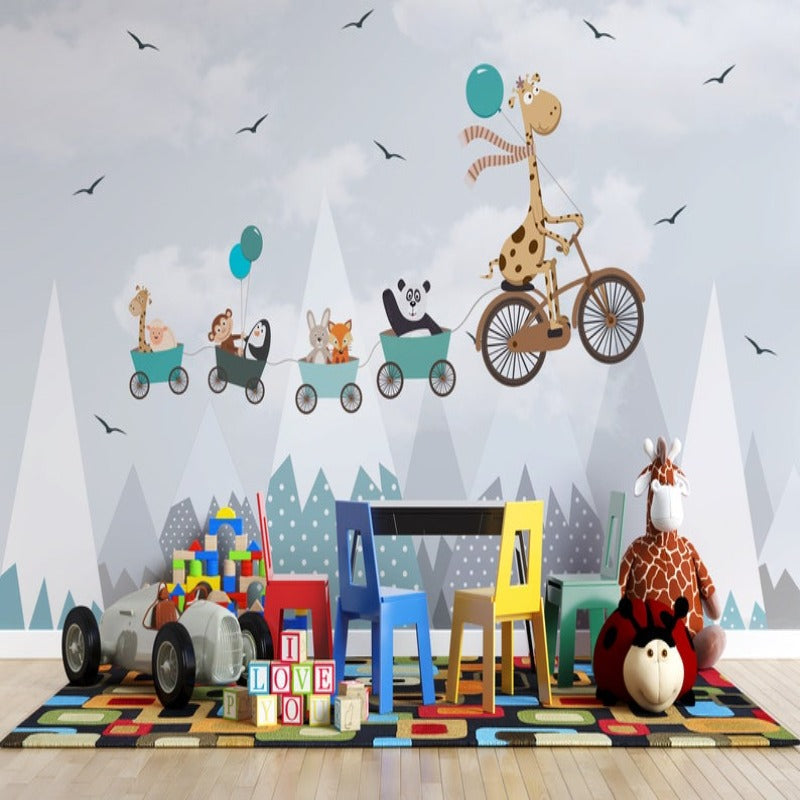 Classic Baby Wallpaper <br/> Flying Blue Balloon | Murals Wallpaper