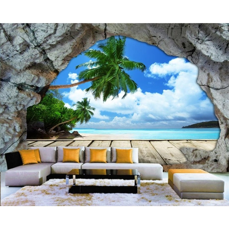 3D Strand Tapete | Wandbilder Tapete