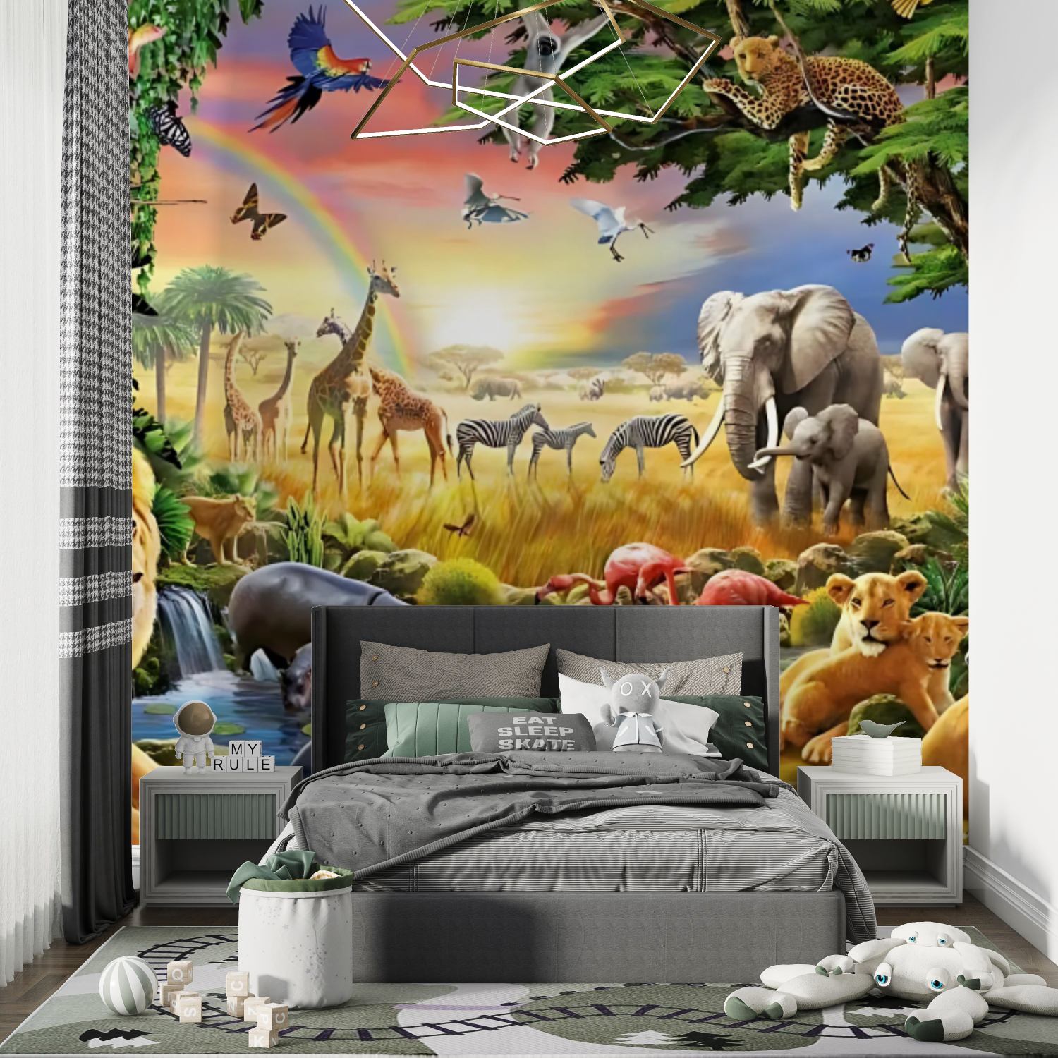 Mural Savannah Animal Wallpaper
