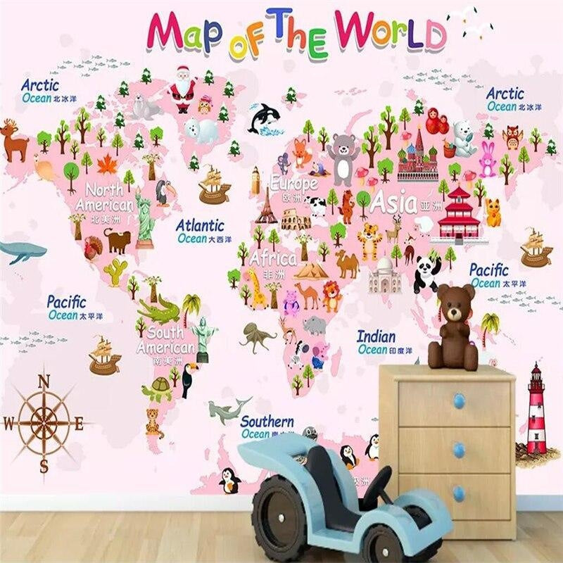 Fun World Map Wallpaper | Murals Wallpaper