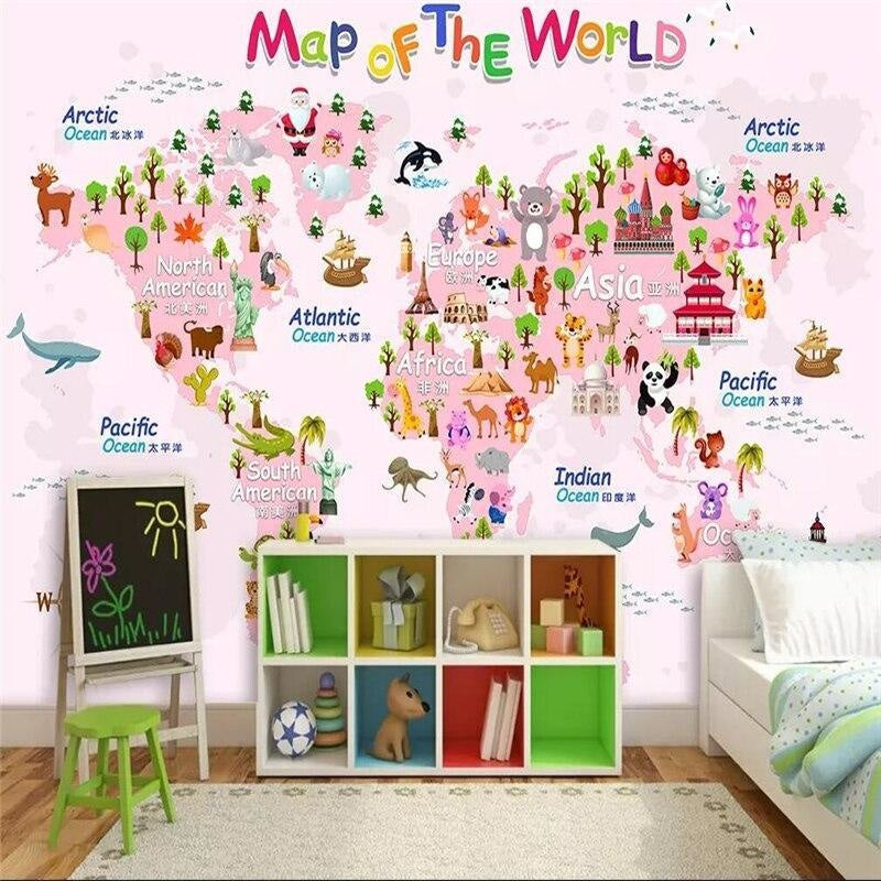 Fun World Map Wallpaper | Murals Wallpaper