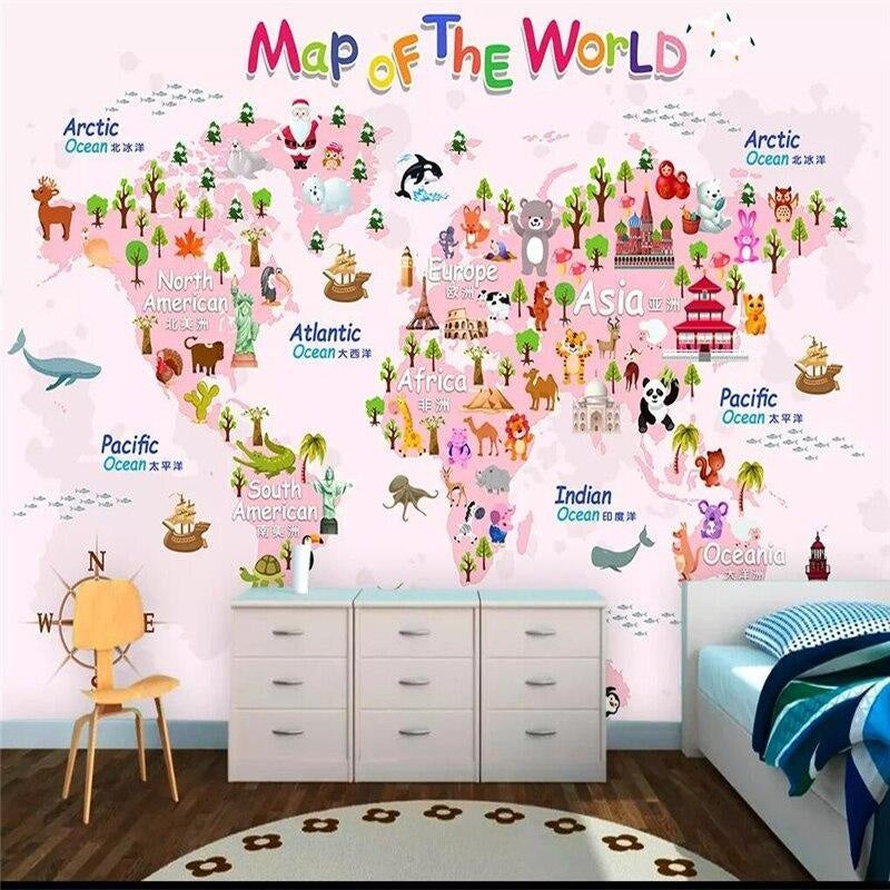 Fun World Map Wallpaper | Murals Wallpaper