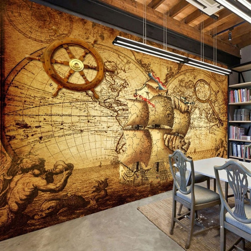 Vintage World Map Wallpaper | Murals Wallpaper