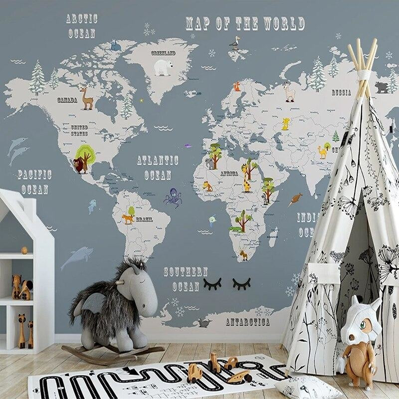 Baby World Map Wallpaper | Murals Wallpaper