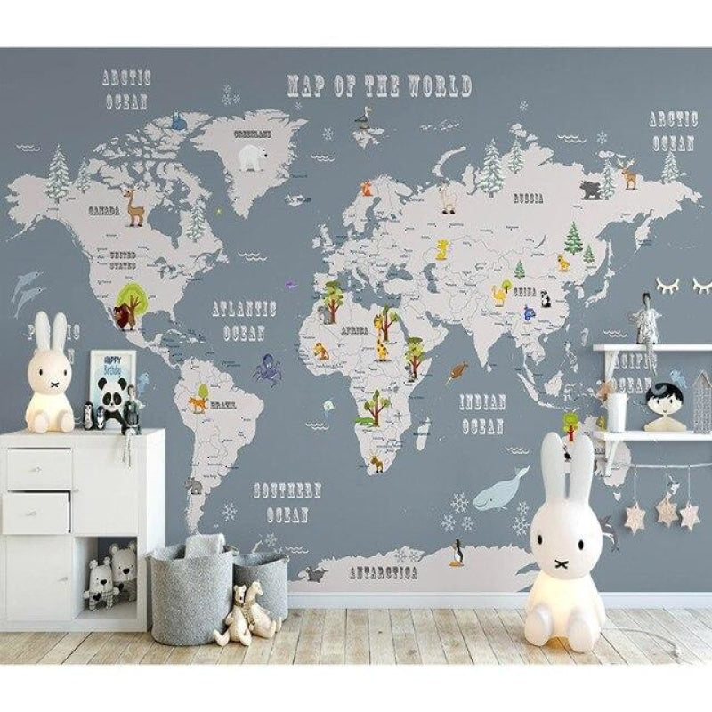 Baby World Map Wallpaper | Murals Wallpaper
