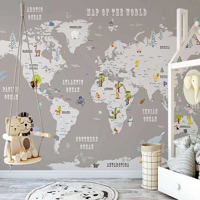 Baby World Map Wallpaper | Murals Wallpaper