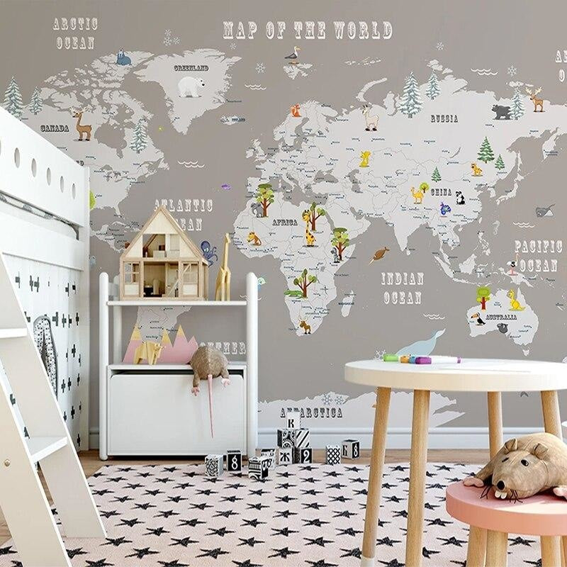 Baby World Map Wallpaper | Murals Wallpaper