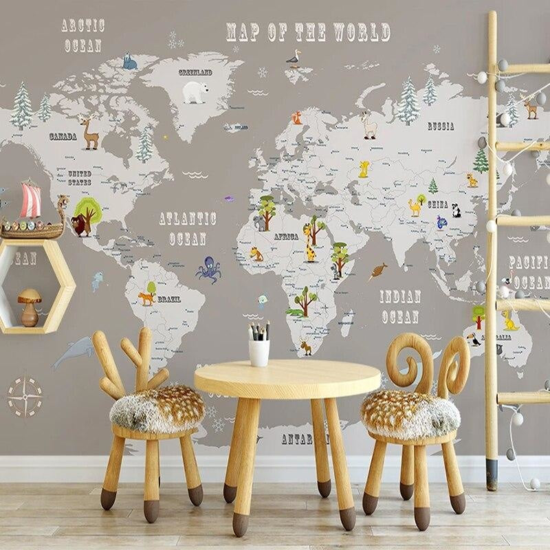 Baby World Map Wallpaper | Murals Wallpaper
