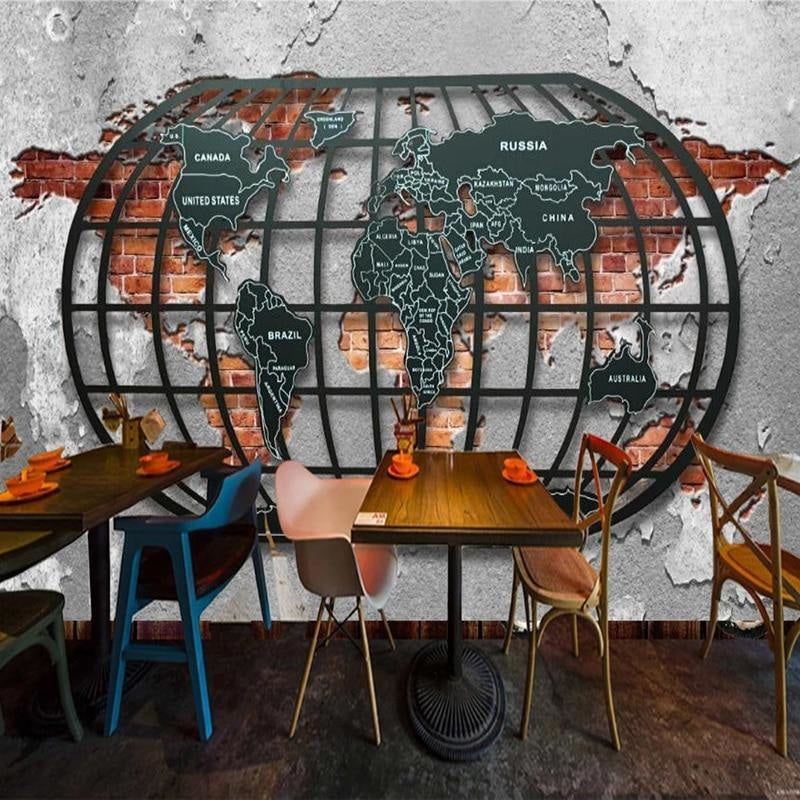 Custom World Map Wallpaper | Murals Wallpaper