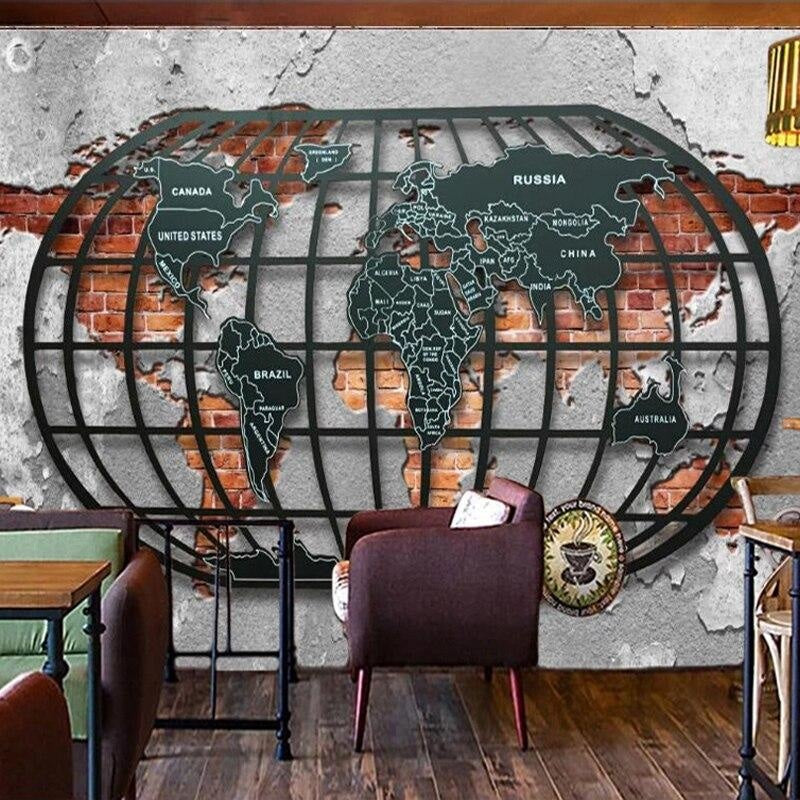 Custom World Map Wallpaper | Murals Wallpaper