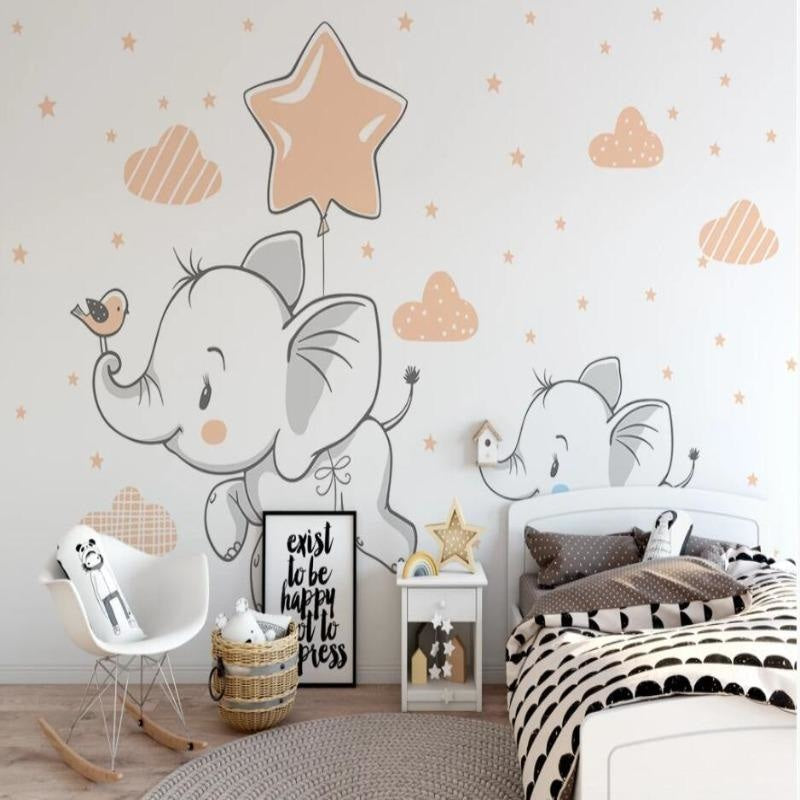 Elephant Theme Baby Room Wallpaper | Murals Wallpaper