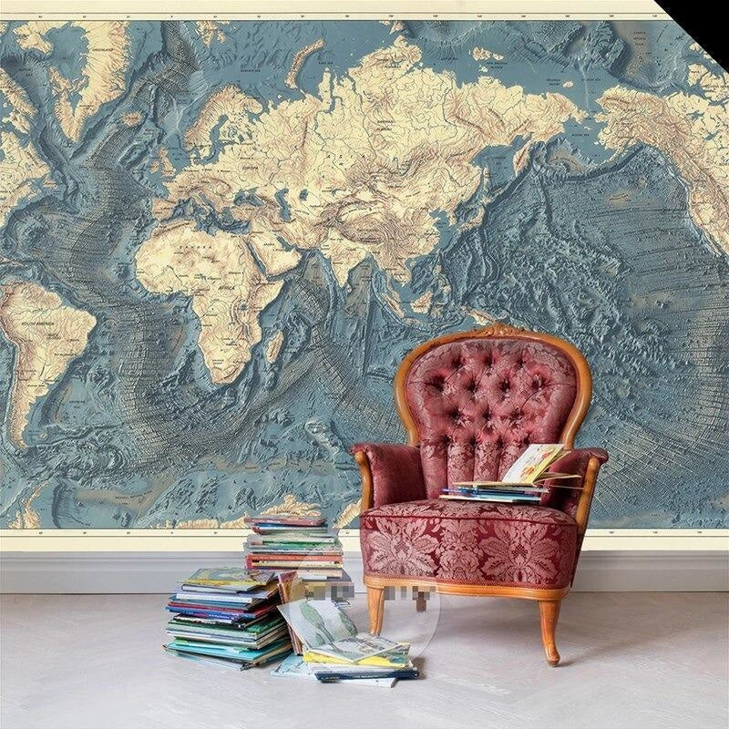 World Map Bedroom Wallpaper | Murals Wallpaper