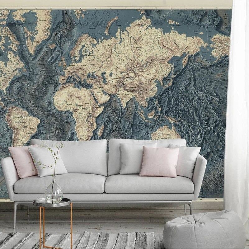 World Map Bedroom Wallpaper | Murals Wallpaper