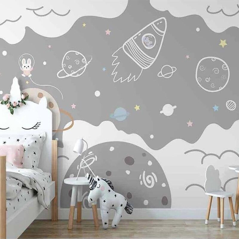 Schlafzimmertapete mit Planetenmotiven | Wandtapeten