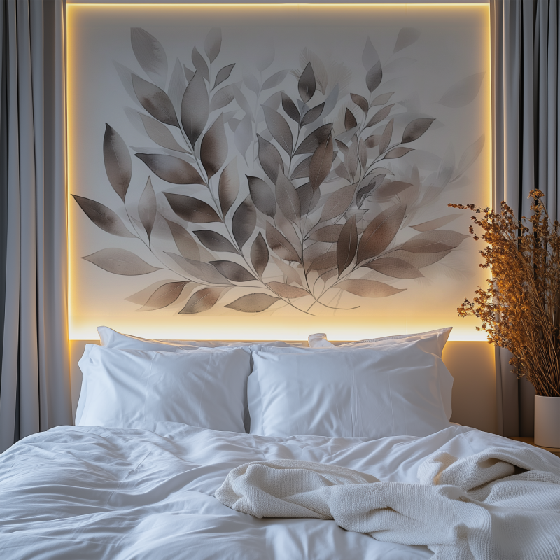Mural Trendy Beige Foliage Wallpaper