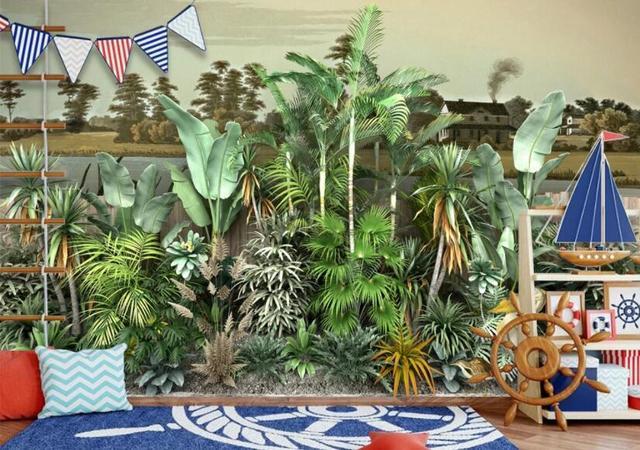 Blättertapete fürs Schlafzimmer | Wandtapete