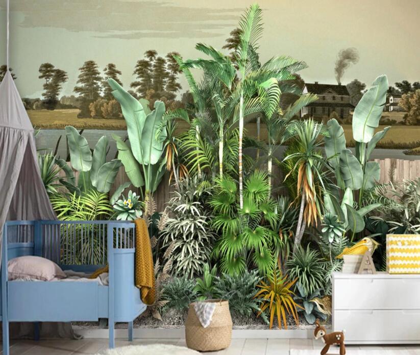 Blättertapete fürs Schlafzimmer | Wandtapete