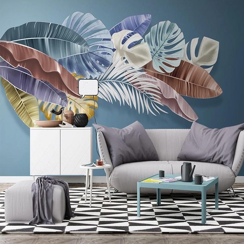 Elegante Blättertapete | Wandtapete