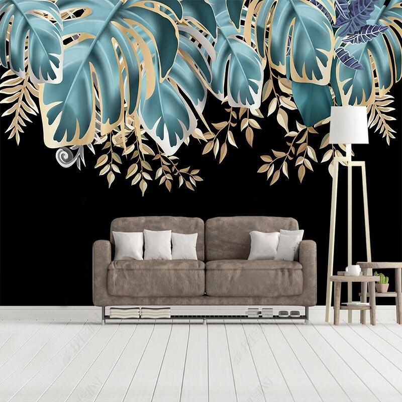 Hintergrundbild mit schwarzem Blatt | Wandbild-Hintergrund