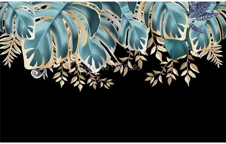 Black Leaf Background Wallpaper | Murals Wallpaper