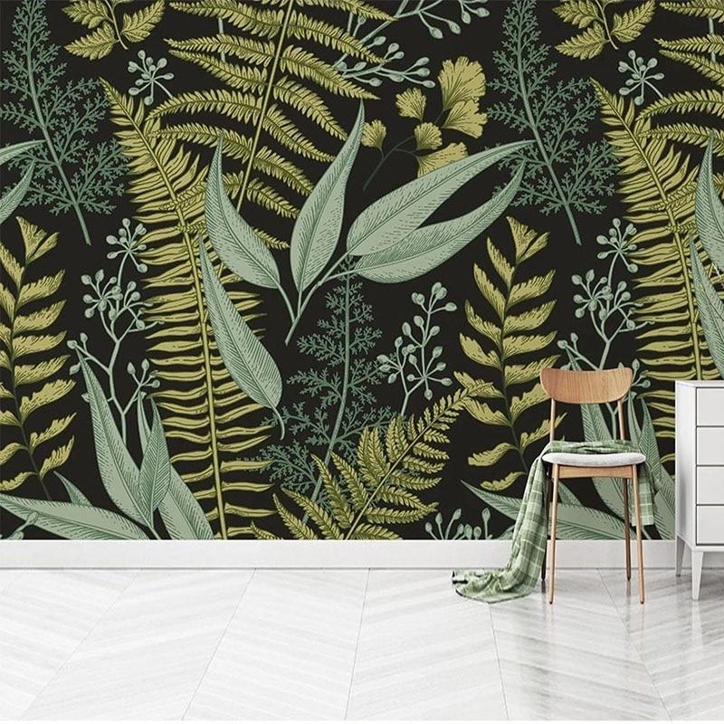 Khaki Leaf Wallpaper | Murals Wallpaper