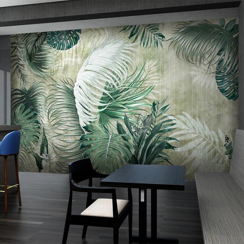 Mural Light Green Foliage Wallpaper