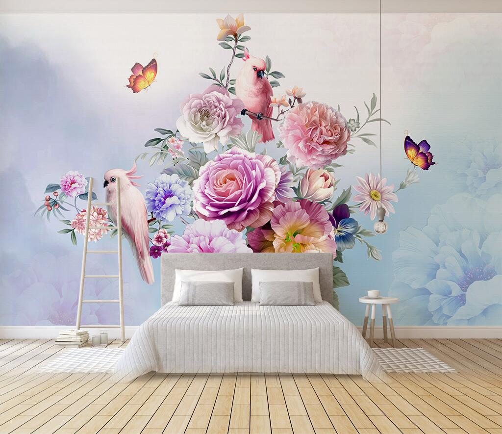 Flower Bird Wallpaper | Murals Wallpaper