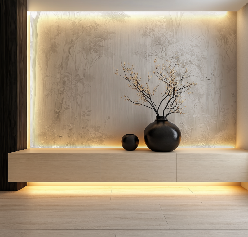 Trendige Sepia-Wald-Tapete