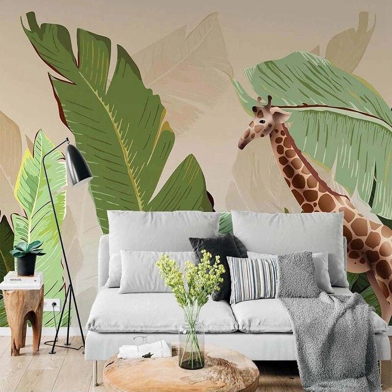 Tapete mit großem Blattmotiv | Wandtapete